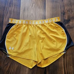 Under Armour Yellow and Black Athletic Shorts